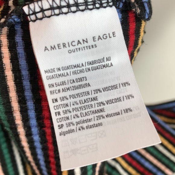 American Eagle Multicolor Striped Cropped Tank Top - Picture 4 of 5